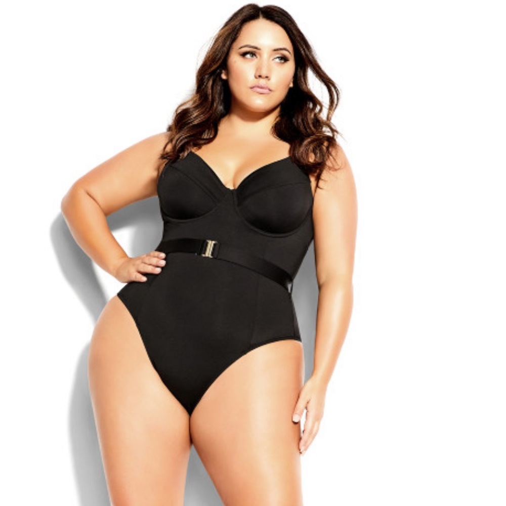 City Chic Black 1 pc bathing suit